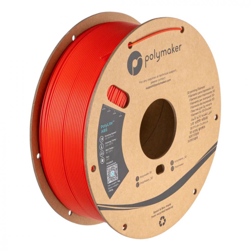 Filament Polymaker PolyLite™ ABS Red 1 kg