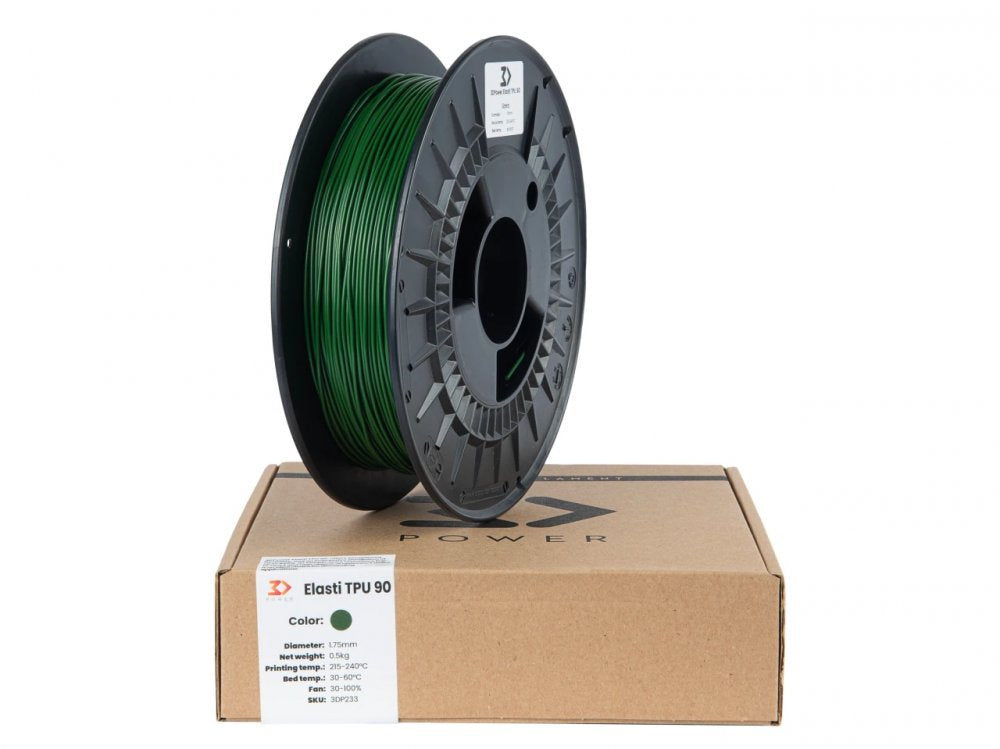 Filament 3DPower Elasti TPU 90A Dark green 0.5 kg