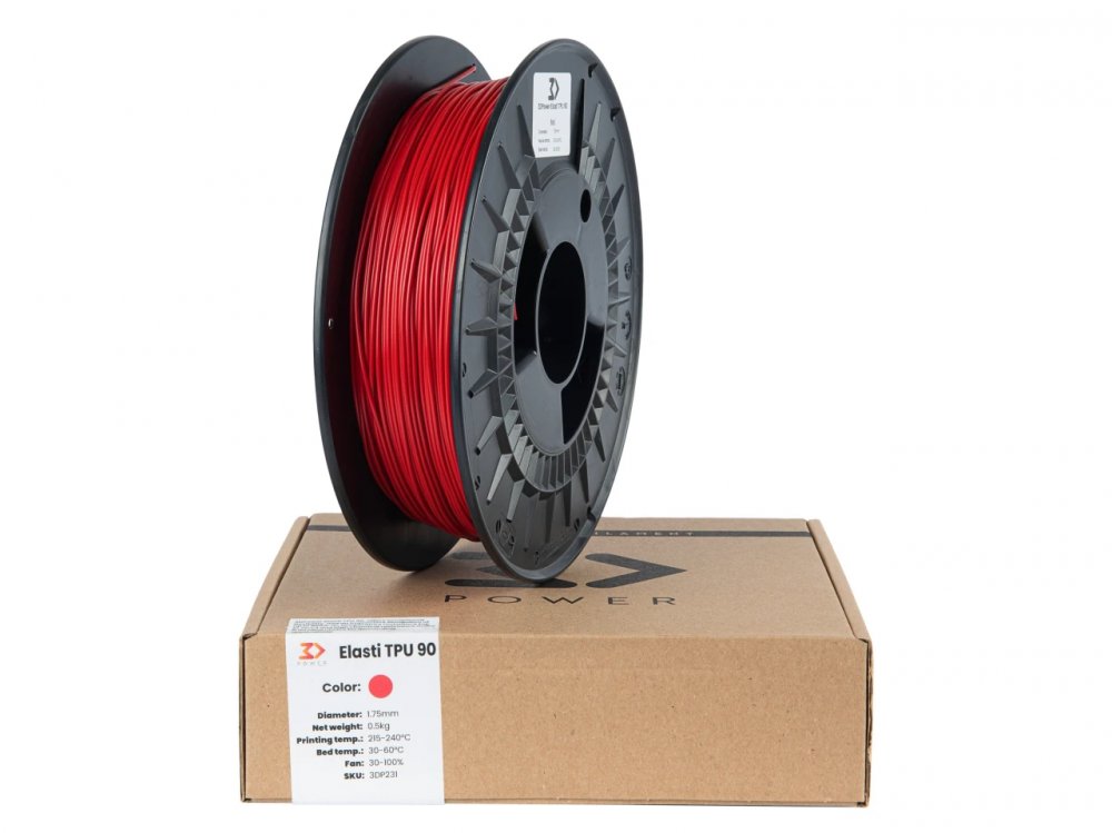 Filament 3DPower Elasti TPU 90A Red 0.5 kg
