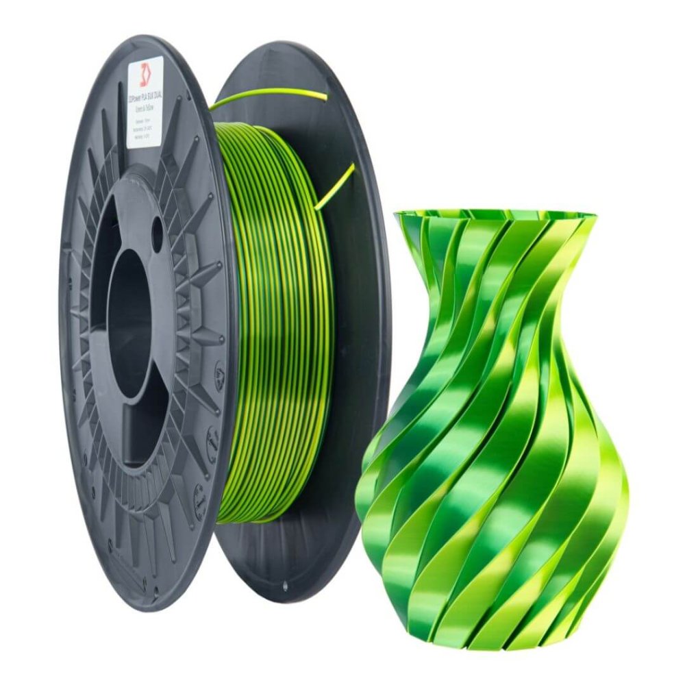 3DPower PLA SILK Dual Color Green Yellow 0.3 kg