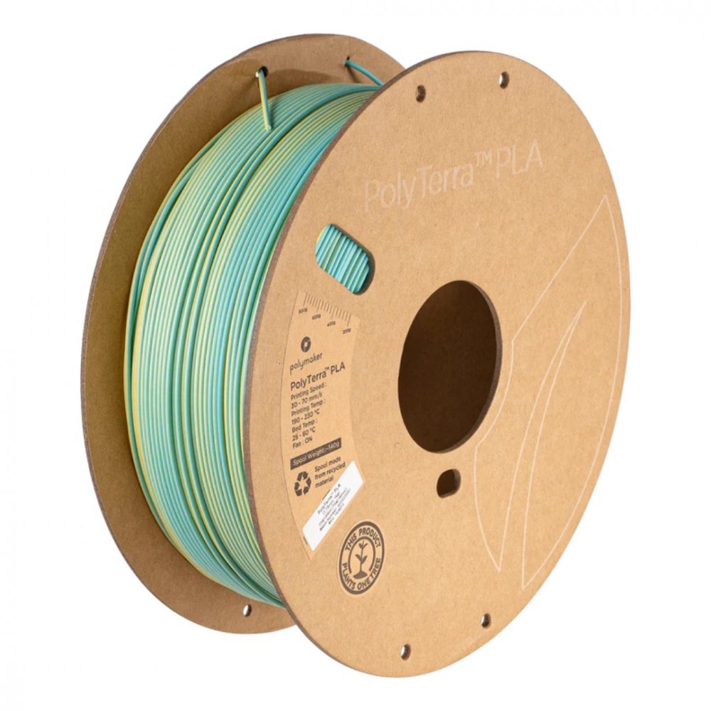 Filament Polymaker PolyTerra™ Dual PLA Chameleon Teal Yellow 1 kg