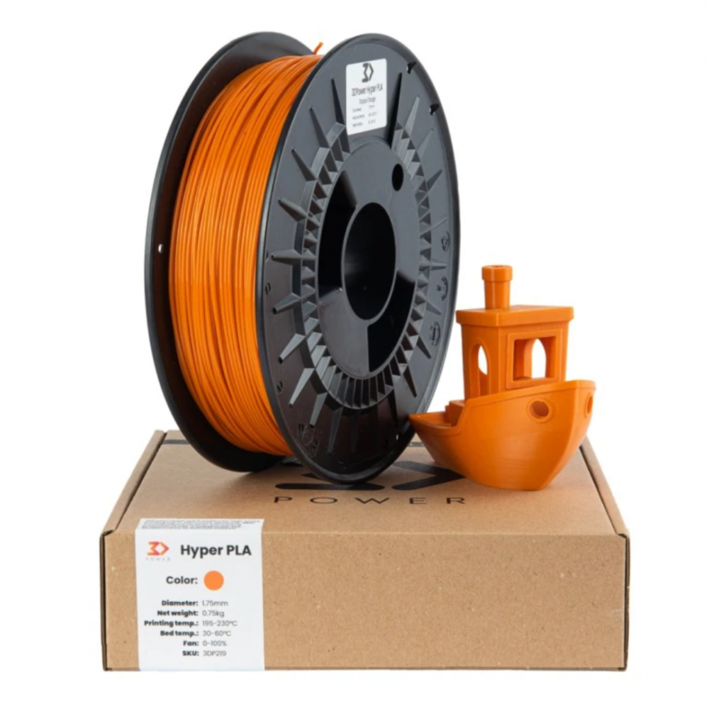 Filament 3DPower Hyper Speed PLA Orange 0.75 kg