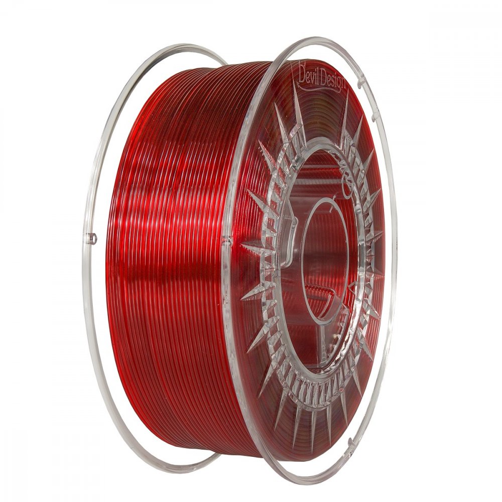 Filament Devil Design PETG Ruby Red Transparent 1 kg