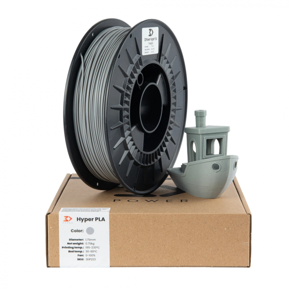 Filament 3DPower Hyper Speed PLA Gray 0.75 kg