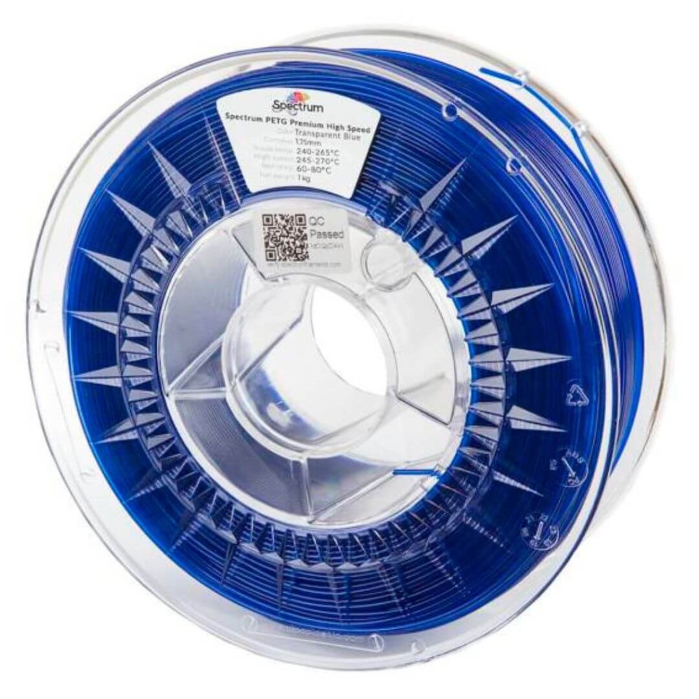 Filament Spectrum PETG Premium High Speed Transparent Blue 1 kg