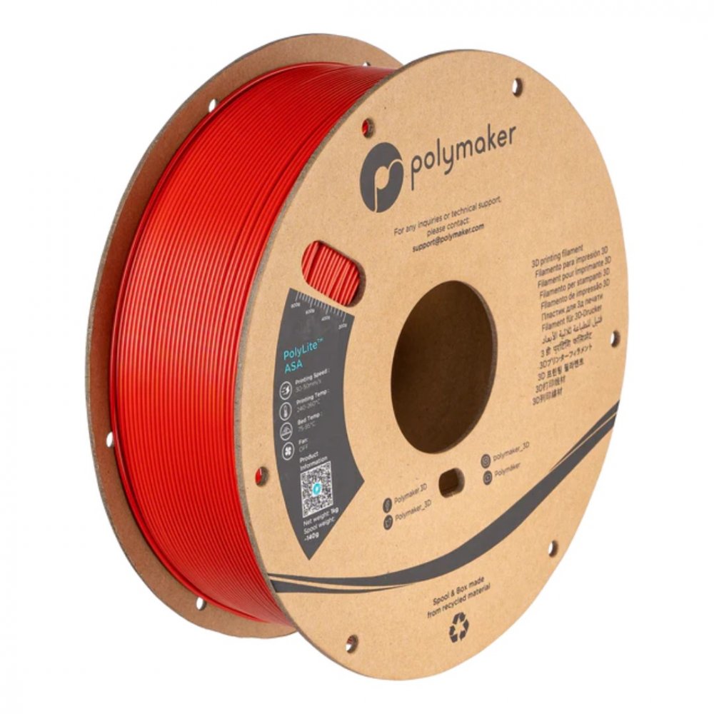 Filament Polymaker PolyLite™ ASA Red 1 kg