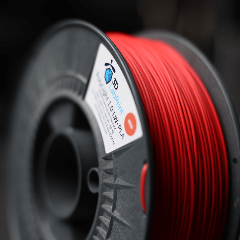 Filament 3DLabPrint PolyLight 1.0 LW PLA Red 0.33 kg
